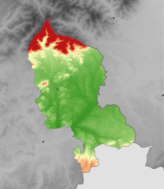 hoogtekaart van Territoire de Belfort