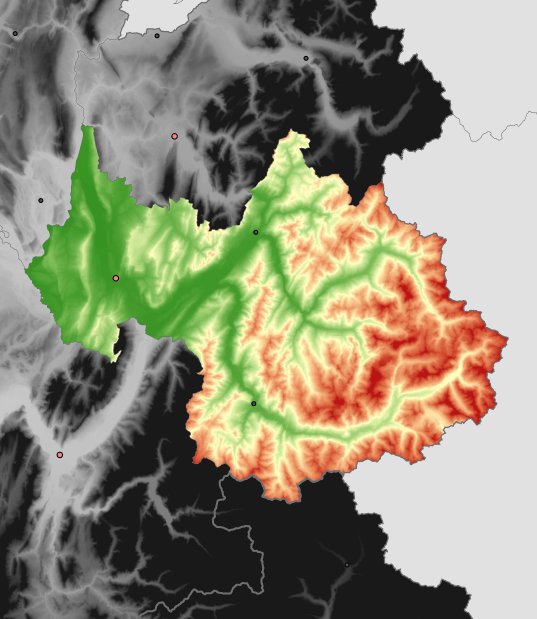 hoogtekaart van Savoie