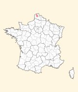 kaart ligging Saint-Omer