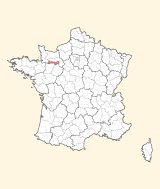 kaart ligging Alençon