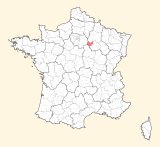 kaart ligging Nogent-sur-Seine