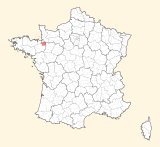 kaart ligging Fougères