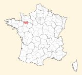 kaart ligging Mayenne