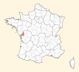 kaart ligging Fontenay-le-Comte