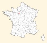 kaart ligging Nogent-le-Rotrou