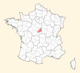kaart ligging Bourges