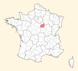 kaart ligging Auxerre