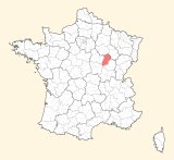 kaart ligging Montbard
