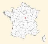 kaart ligging Cosne-Cours-sur-Loire