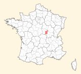 kaart ligging Château-Chinon(Ville)