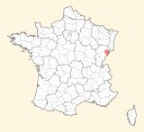 kaart ligging Montbéliard