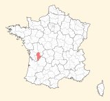 kaart ligging Angoulême