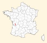 kaart ligging Cognac