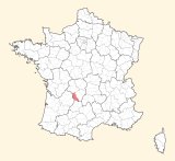 kaart ligging Brive-la-Gaillarde