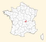 kaart ligging Vichy
