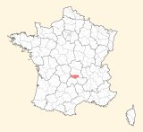 kaart ligging Issoire
