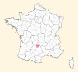 kaart ligging Aurillac