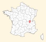 kaart ligging Bourg-en-Bresse