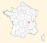 kaart ligging Villefranche-sur-Saône