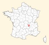 kaart ligging Montbrison
