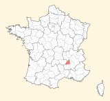 kaart ligging Tournon-sur-Rhône