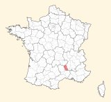 kaart ligging Largentière
