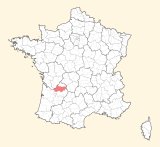 kaart ligging Périgueux