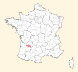 kaart ligging Bergerac