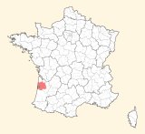 kaart ligging Bordeaux
