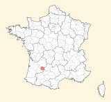 kaart ligging Villeneuve-sur-Lot