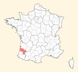 kaart ligging Mont-de-Marsan
