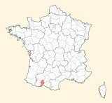 kaart ligging Saint-Gaudens