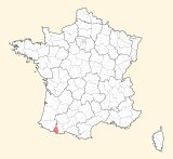 kaart ligging Argelès-Gazost