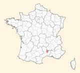 kaart ligging Alès