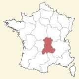 kaart ligging Auvergne