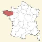 kaart ligging Bretagne