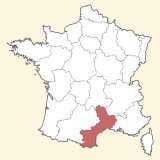 kaart ligging Languedoc-Roussillon