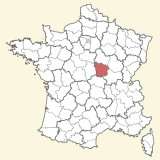 kaart ligging Nièvre