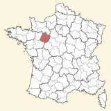 kaart ligging Sarthe