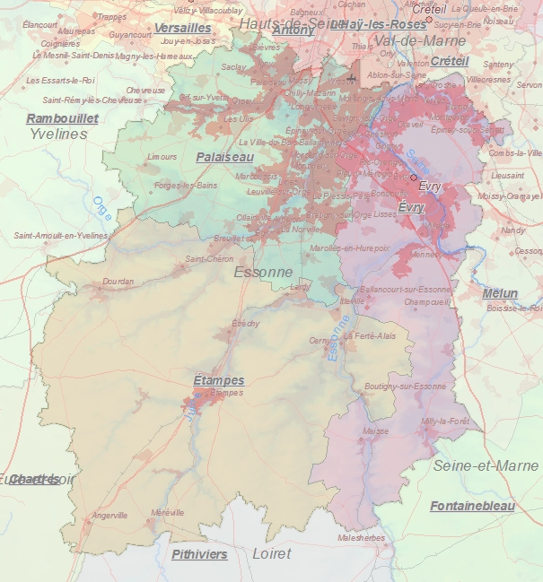 Toeristische kaart van Essonne