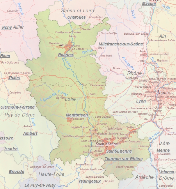 Toeristische kaart van Loire