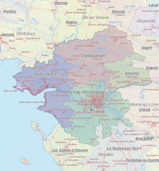 Toeristische kaart van Loire-Atlantique