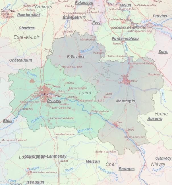 Toeristische kaart van Loiret