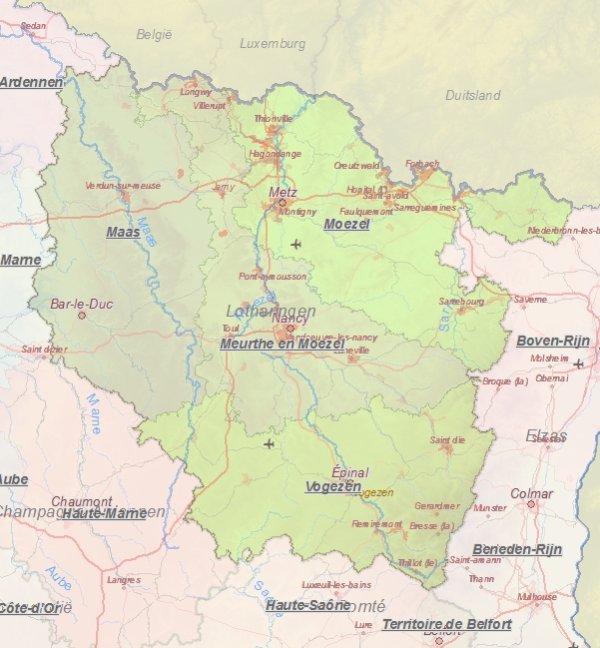 Toeristische kaart van Lotharingen