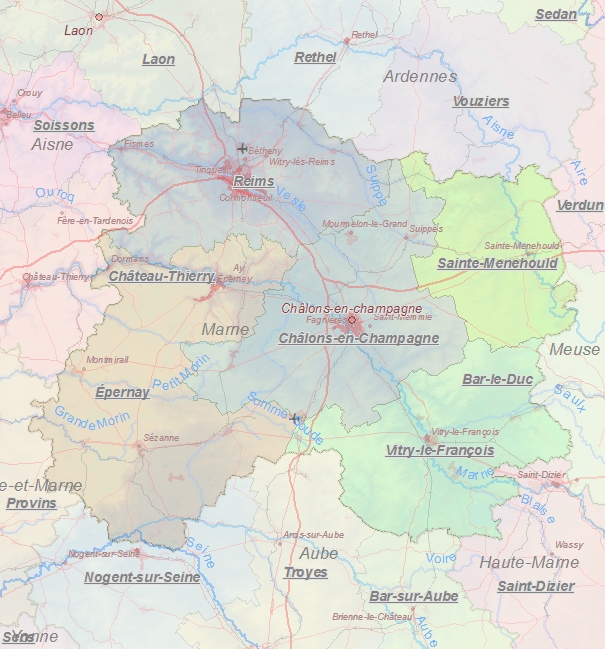 Toeristische kaart van Marne
