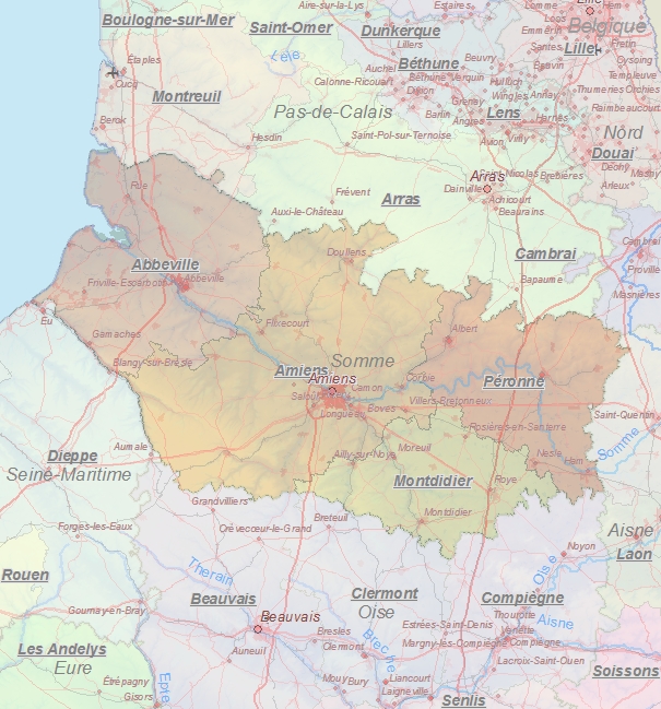 Toeristische kaart van Somme